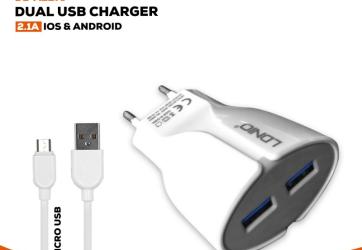 شاحن ماركة لدنيو LDNIO AC2271 2.1A USB*2 Image